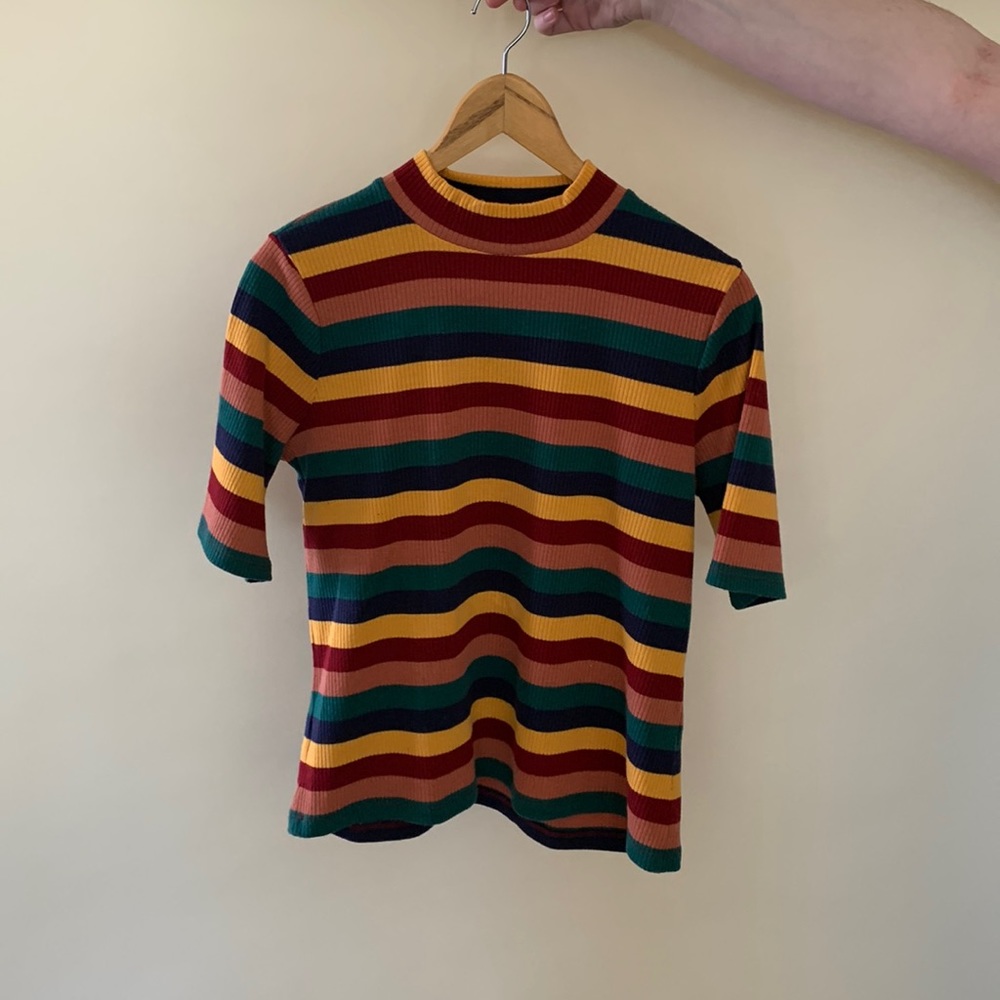 Madewell Mockneck Rainbow Top